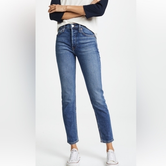 Re/Done High Rise Comfort Stretch Ankle Crop Jeans - Picture 4 of 6